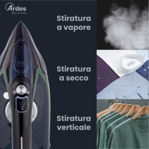 Fier de calcat Ardes VAPOR PRO ELITE 2200 W cu talpa ceramica si rezervor 220 ml - Img 8