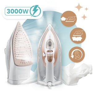 Fier de calcat Berdsen 3000W, 360 ml, ceramica, alb - Img 4