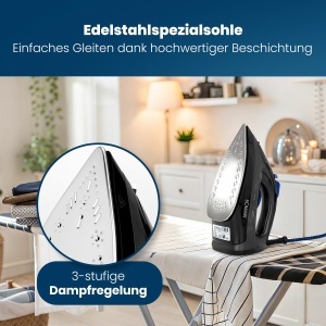 Fier de calcat Bomann DB 6003 CB, 1800W, talpa din otel inoxidabil, rezervor 150ml - Img 2