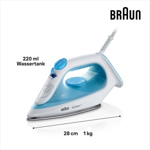 Fier de calcat Braun TexStyle 1 SI 1050BL, 2000W, SuperCeramic, Albastru - Img 3