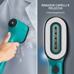 Fier de calcat cu abur Rowenta DR2024 Pure Pop, vertical, portabil, pentru calcarea si dezinfectarea parului, cu sistem reversibil, incalzire rapida, putere 1300 W, culoare verde 1 - Img 3