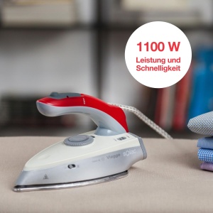 Fier de calcat portabil Solac Viaggio Pro 1100W Abur vertical Talpa ceramica GriRosu - Img 2
