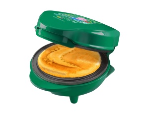 Fier de vafe Peppa Pig "George", mini fier de vafe in designul unic George Pig, pentru petreceri de ziua copiilor, Paste si Craciun, dimensiune vafe: O 10cm, produs cu licenta oficiala, culoare: verde - Img 1