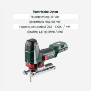 Fierastrau cu acumulator Metabo ST 18 L 90, 18V, 90mm, schimbare rapida a lamei - Img 3
