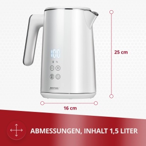Fierbator de apa MPM MCZ-120 1,5L 2200W Alb cu control temperatura 40-100C - Img 2