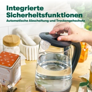 Fierbator electric BELLA 1,7 l, 1500 W, negru, din sticla - Img 5