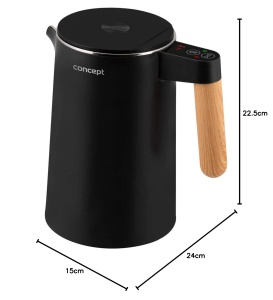 Fierbator electric CONCEPT RK3301, 1.5L, 1850-2200W, Negru - Img 5