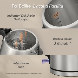 Fierbator electric COSORI, 1.7 litri, 2200W, inox, fara plastic - Img 2