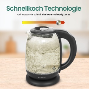 Fierbator Emerio WK-119255, 1.7 litri, 2200W, Borosilicat, BPA-free - Img 2