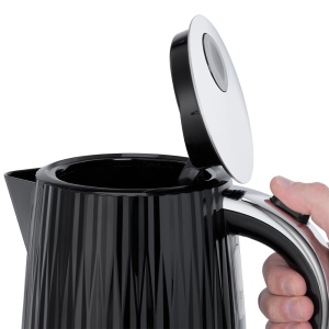 Fierbator Russell Hobbs [1,7L 2400W] Eden Black, accente din otel inoxidabil (filtru de var detasabil, deschidere capac prin simpla apasare a unui buton, indicator de nivel al apei, comutator luminos, fara BPA) Ceainic 27361-70 - Img 6