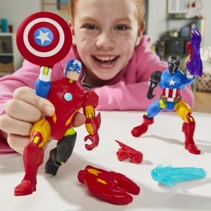 Figurina de actiune MixMashers Marvel Captain America, 12 cm, albastra - Img 8