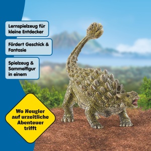 Figurina Dinosaur cu Detalii Autentice Schleich Ankylosaurus 15023, 14 x 7 x 11 cm - Img 4
