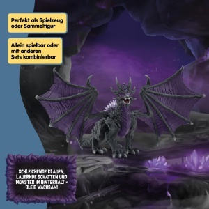 Figurina Dragon Schleich ELDRADOR Schattendrache 70152, 22 x 19 x 13 cm, cu aripi mobile - Img 7
