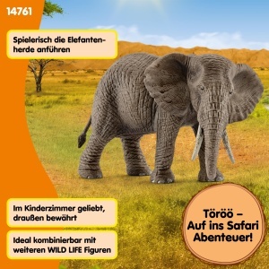 Figurina Elefant African Schleich 14761 8 x 15 x 9 cm Detaliu Realist - Img 4
