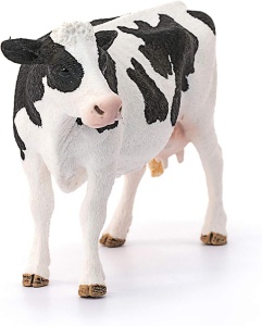 Figurina Ferma - Schleich Holsteinkuh 13797, 6 x 13 x 8 cm, Negru-Alb - Img 7
