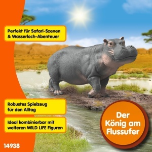 Figurina Flusspferd Schleich 14938 13 x 5 x 6 cm pentru copii de la 3 ani - Img 4
