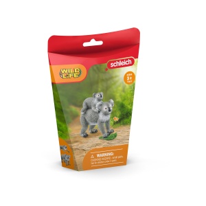 Figurina Koala Mama cu Pui Schleich WILD Life, 3 Piese, Design Detaliat - Img 3