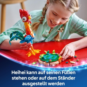 Figurina LEGO Disney Vaiana 2 Heihei - 566 piese, cu cap rotativ, aripi si stand - Img 7