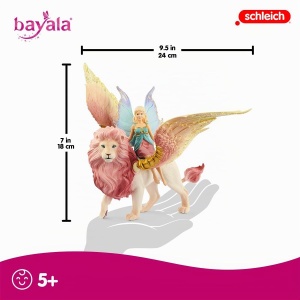 Figurina Schleich Bayala, Zana pe Leu Zburator, Detalii Aurii, 5-12 ani - Img 3