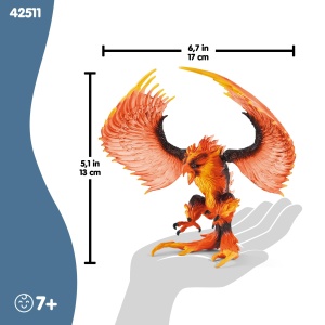 Figurina Schleich ELDRADOR Feueradler 42511, 17 x 13 x 13 cm, cu aripi mobile - Img 7