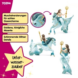 Figurina Sirena Eyela Schleich BAYALA, cu cal de mare, 3 piese - Img 3