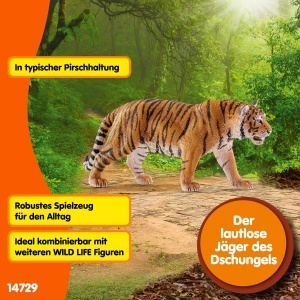 Figurina Tiger Schleich WILD Life 14729, 3 x 13 x 6 cm, Detaliu Realist - Img 3