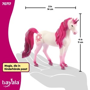 Figurina Unicorn Mandala Schleich BAYALA 14x3x11 cm, Detalii Argintii, Mane Fucsia - Img 5