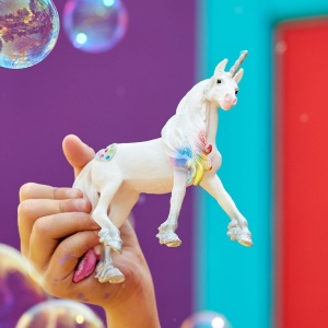 Figurina Unicorn Regenbow Schleich BAYALA 70725, 4 x 14 x 12 cm, Detalii Argintii - Img 7