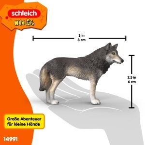 Figurina Wolf American 14991 Schleich, 9 x 2 x 6 cm, Detalii Realiste - Img 5