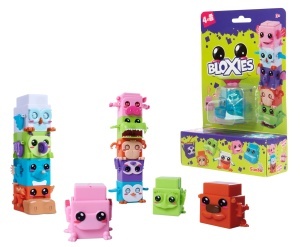Figurine de colectie Simba Bloxies 4 buc - animale colorate cu efecte de miscare