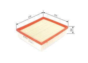 Filtru de aer BOSCH F026400374 pentru BMW, dimensiuni 230x205x64 mm - Img 2