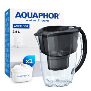 Filtru de apa Aquaphor Amethyst Negru 28L cu cartus MAXFOR BPA-free