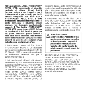 Filtru de apa Laica HYDROSMART, alb, sistem inteligent de filtrare - Img 4