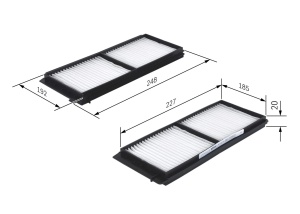 Filtru de interior Bosch M2275 - set 2 filtre, protectie impotriva polenului si prafului - Img 2