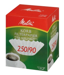 Filtru pentru cafea Melitta Korbfilter 25090, 250 bucati, alb