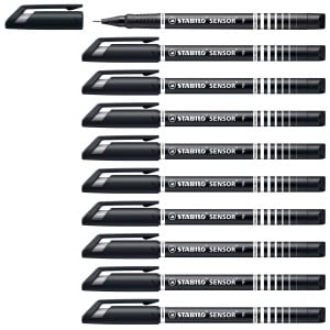 Fineliner STABILO SENSOR, 0.3 mm, 8 culori dinamice, cu varf flexibil