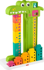 Fisher-Price JCT13 Jucarie Educativa pentru Copii Krokodil cu Numere si Blocuri Stivuibile
