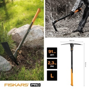 Fiskars Kreuzhacke IsoCore L 91 cm NegruPortocaliu pentru Soluri Dure - Img 2