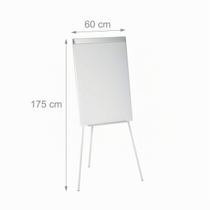 Flipchart cu tablou magnetic Relaxdays, inaltime ajustabila, 90 x 60 cm, alb - Img 4