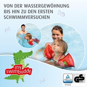 Flotare pentru copii reer myswimbuddy, 11-30 kg, material moale, culoare rosie - Img 4