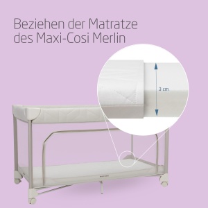 Foaie de pat waterproof Maxi-Cosi Merlin 2-in-1, 100 bumbac bio, set 2 bucati, alb - Img 2