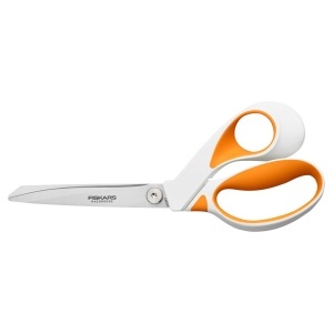 Foarfeca de taiat Fiskars RazorEdge, 23 cm, pentru stofe, AlbPortocalie - Img 1