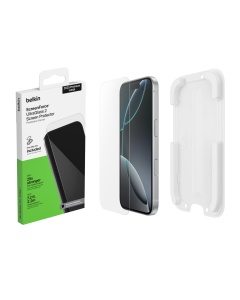 Folie de protectie Belkin UltraGlass 2 pentru iPhone 17 Pro Max, 9H, blocheaza amprentele
