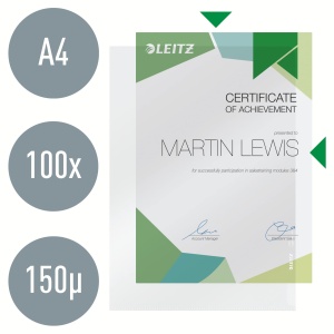 Folie protectie documente Leitz 4100-00-03 A4 transparenta, 100 bucati - Img 2
