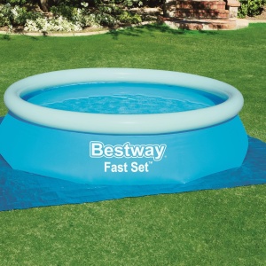 Folie protectie piscina Bestway 335 x 335 cm albastra din polietilena - Img 2