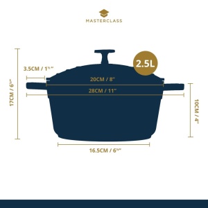 Forma de copt din aluminiu MasterClass, 20 cm, 2.5 litri, negru - Img 2