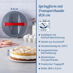 Forma de copt Dr Oetker Bake Go O 26 cm cu strat antiaderent si capac pentru transport - Img 3