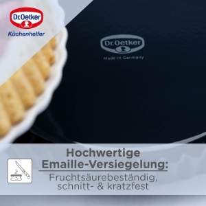 Forma de copt pentru torturi Dr. Oetker 28 cm Emaille, culoare albastra, rezistenta la zgarieturi - Img 3