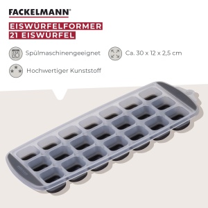 Forma de gheata Fackelmann cu 21 compartimente, transparenta si aschgrie, 30 x 12 cm - Img 2