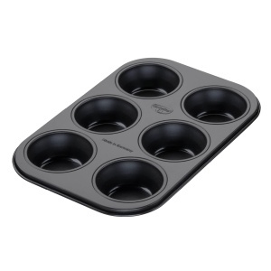 Forma pentru briose Dr Oetker Classic 6 forme otel negru antiaderenta rezistenta la caldura 230degC